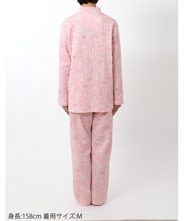 Wing パジャマ 長袖 長ズボン 綿混(本体) あったか レディース EP6015 ウイング／ワコール ピンク