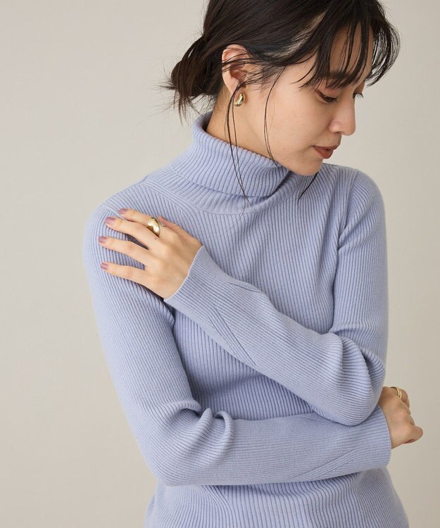 CRAFT STANDARD BOUTIQUE リブタートルニットプルオーバー Light Blue
