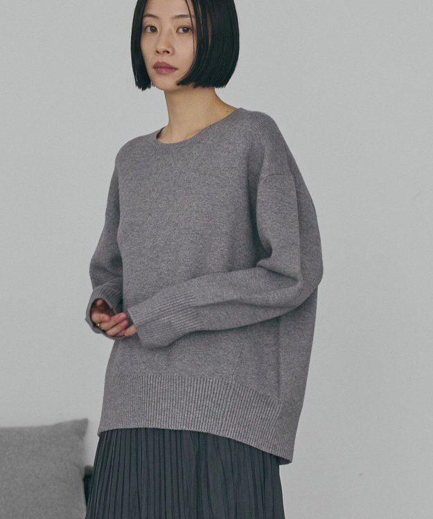 AMERICAN HOLIC バイパチ前振りニットプルオーバー Gray Mixture