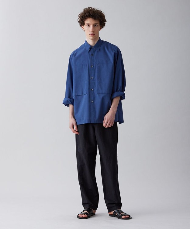 UNFILO MENS ライトリネン ワイドパンツ [23年春夏商品] ブラック