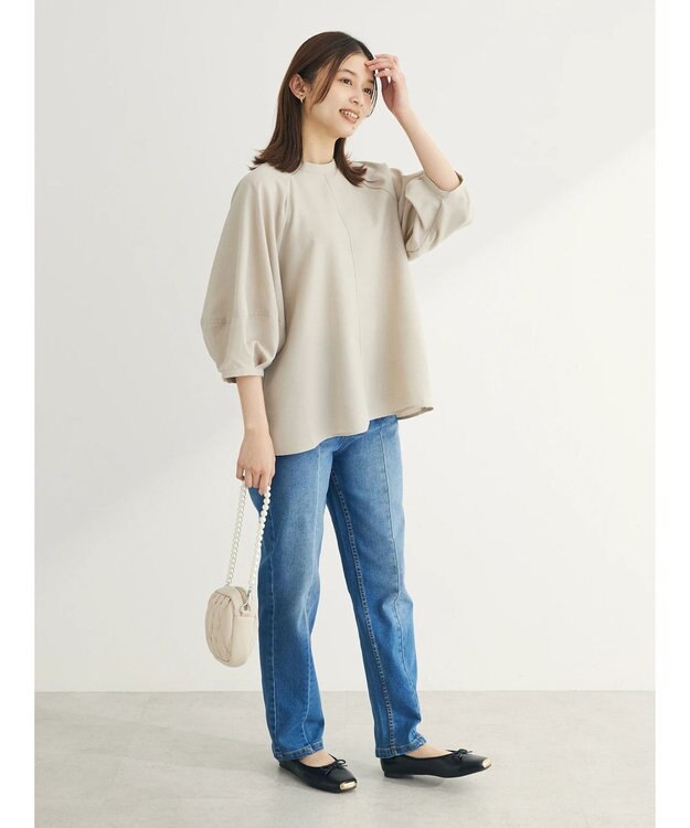 Green Parks 接触冷感　ラグランスリーブブラウス Light Beige