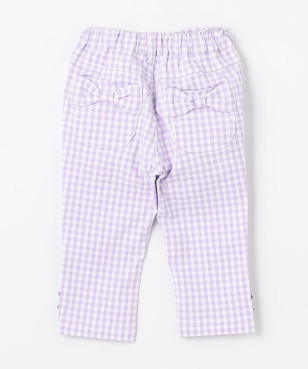 ANY KIDS 接触冷感 しろくま パンツ ラベンダー×ギンガム