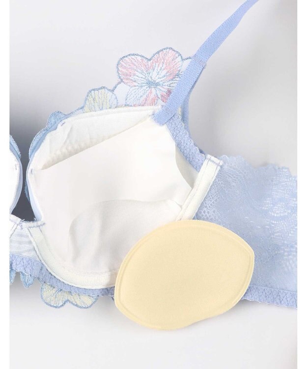 AMPHI ブラジャー ふっくらまる胸キープ 脇高設計 脇・背中スッキリ【Hold Day Bra】 BYJ311 アンフィ／ワコール ブルー