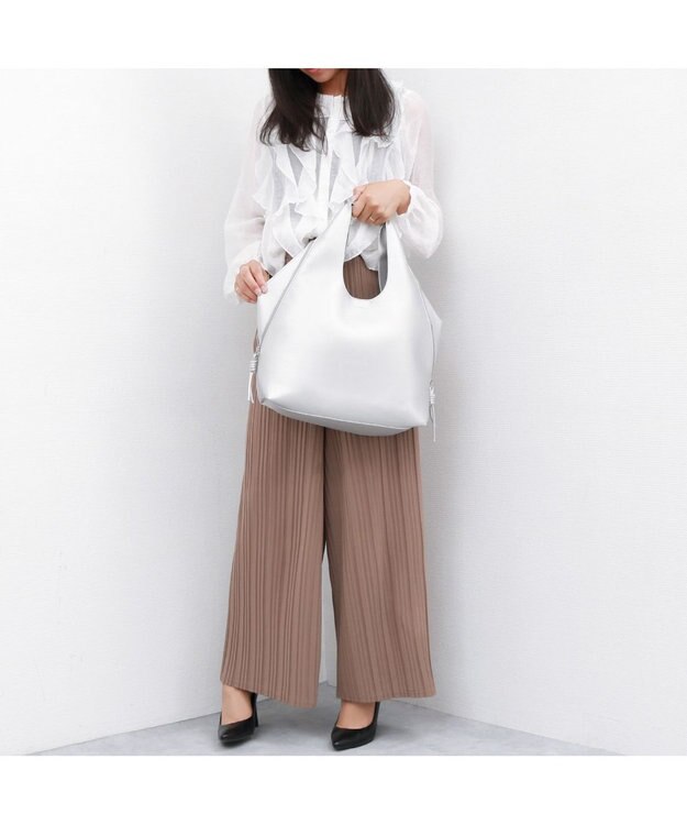 UNBILLION カシュカシュ cachecache / 3ピースソフト合皮トート シルバー