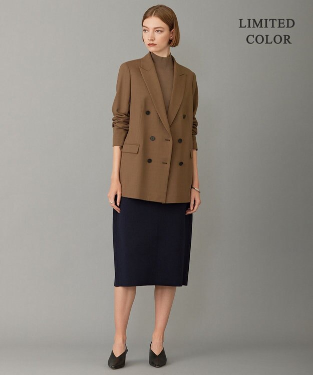 ICB 【洗える】シンセティックヤーンスムース ニットスカート ネイビー系［WEB限定］