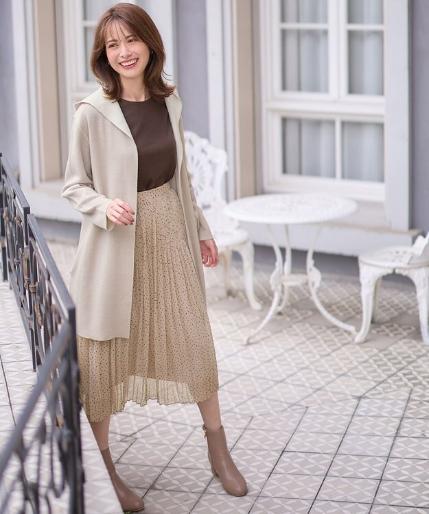 ANY SIS 【2WAY】リバーシブルフーディー アウター ライトベージュ×アイボリー