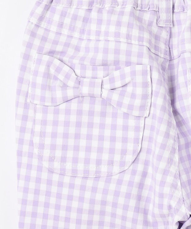 ANY KIDS 接触冷感 しろくま パンツ ラベンダー×ギンガム