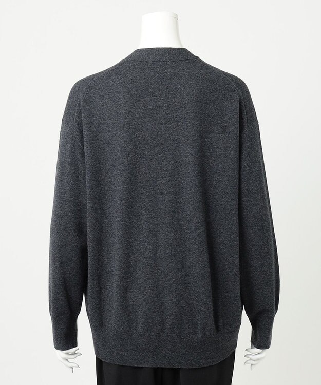 23区 【R(アール)】ウールカシミヤ Vネックカーディガン チャコールグレー系