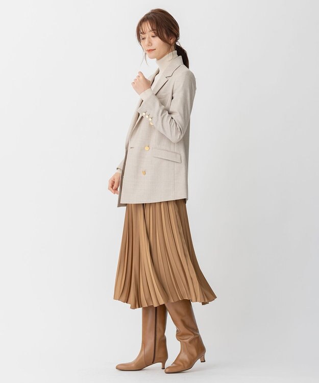 自由区 【セットアップ可】ライトウールトロピカル テーラードジャケット ベージュ系