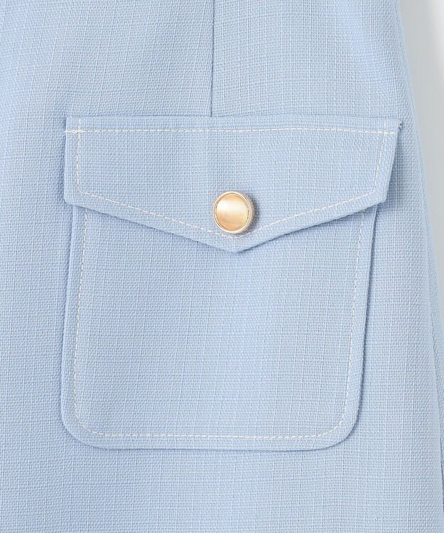 Feroux 【洗える】フラップナロー スカート スカイブルー系