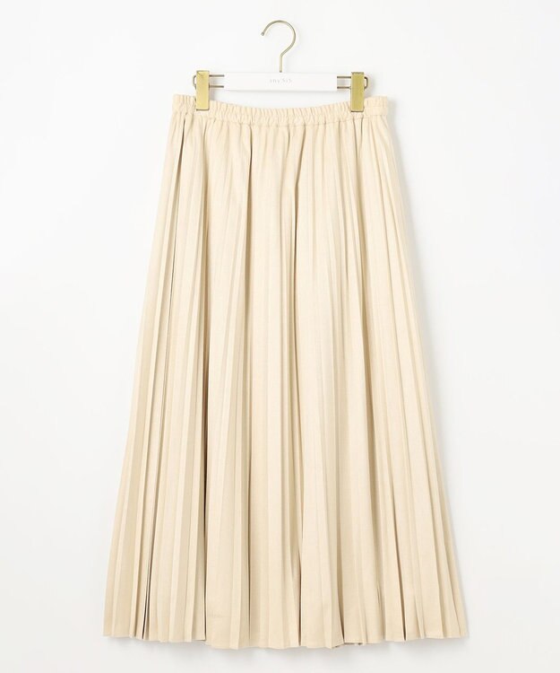 ANY SIS 【洗える・2SET】ボリューム ニット × スエードライク スカート セット レッド×ライトベージュ