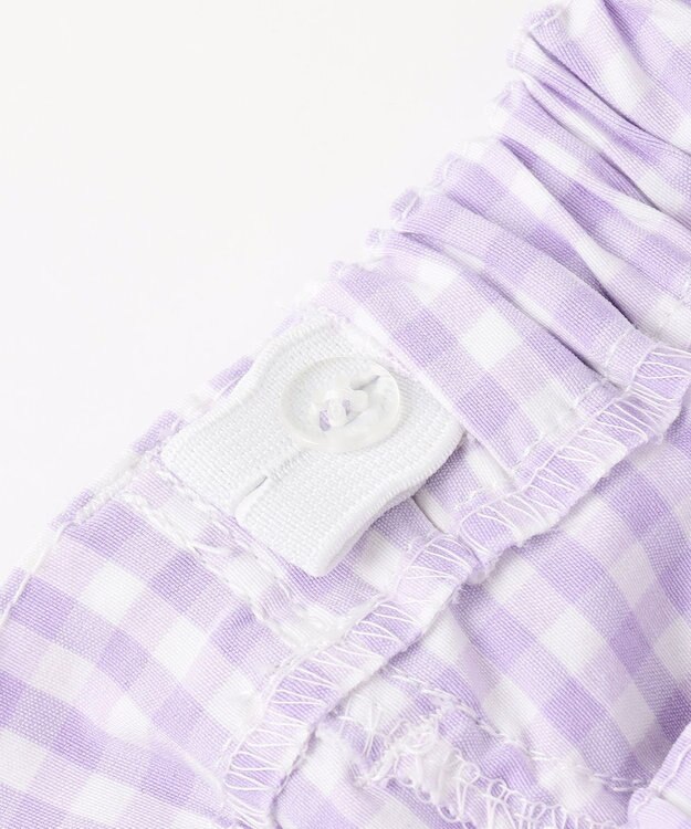 ANY KIDS 接触冷感 しろくま パンツ ラベンダー×ギンガム