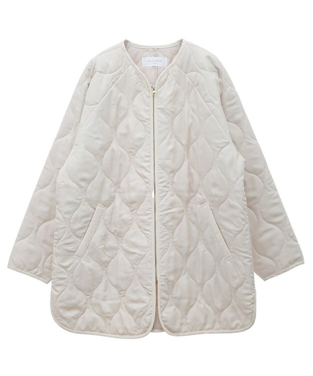 Green Parks 撥水加工　キルティングＺＩＰブルゾン Ecru