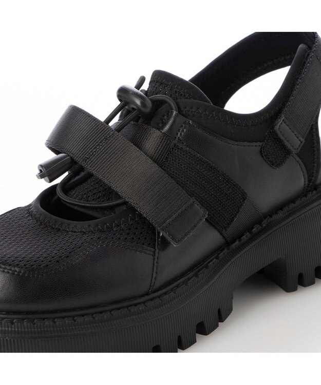 ing <ing>厚底スニーカーサンダル ブラック