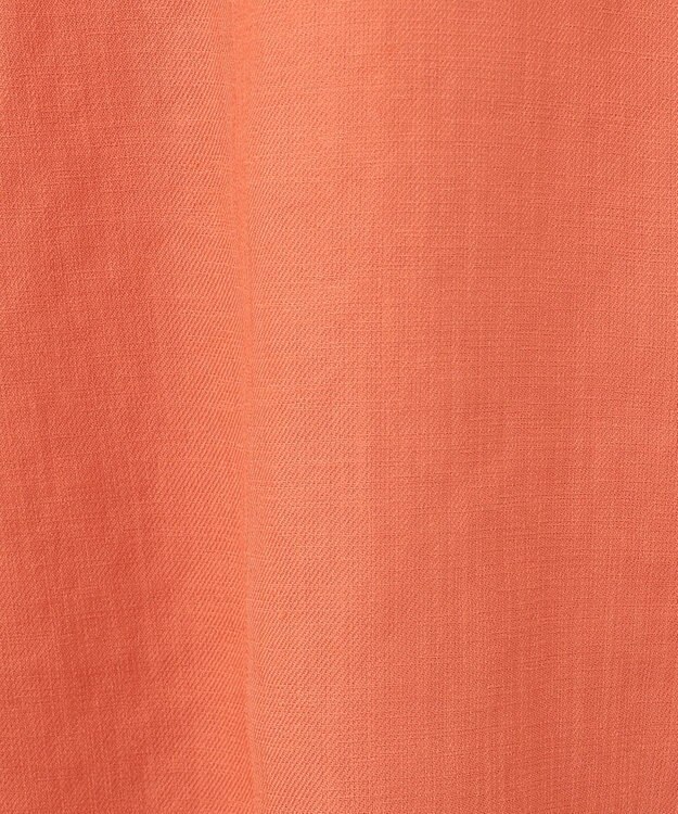 自由区 【接触冷感/セットアップ着用可】トリアセテートツイル フレアスカート オレンジ系