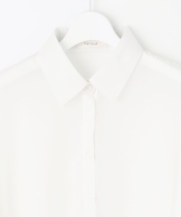 Feroux 【洗える】ベーシックシアー シャツ ホワイト系
