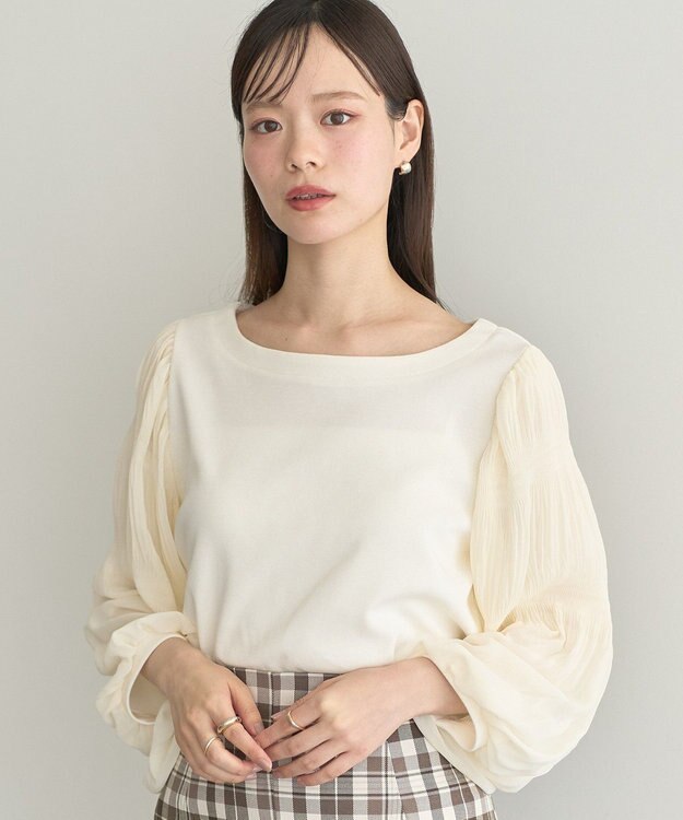 earth music&ecology マジョリカプリーツプルオーバー Off White