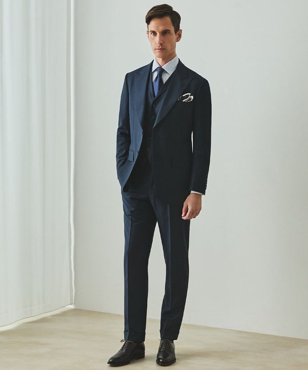 GOTAIRIKU シワになりにくい/通年素材【御幸毛織/みゆきけおり】Superio160 ベスト_ダークグリーン ダークグリーン系8