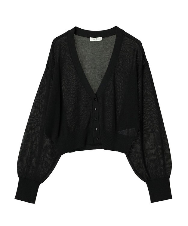 earth music&ecology シアーラメＶネックカーディガン Black