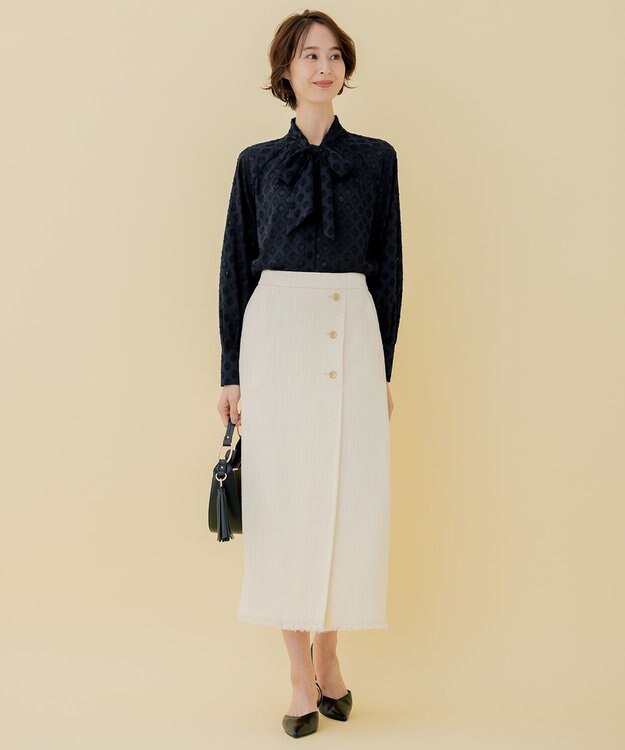 自由区 L 【セット可】ラミーブッチャー ストレートシルエットスカート アイボリー系