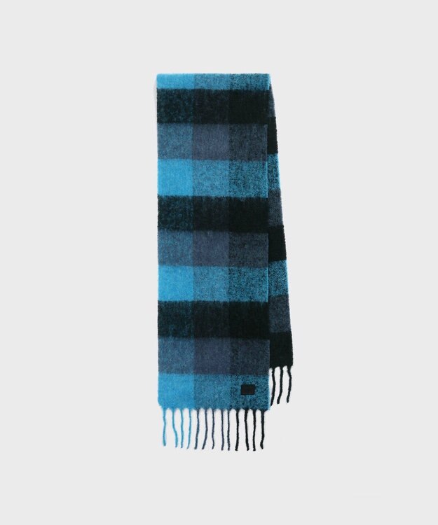 Paul Smith ソフトメリノ チェック マフラー ネイビー