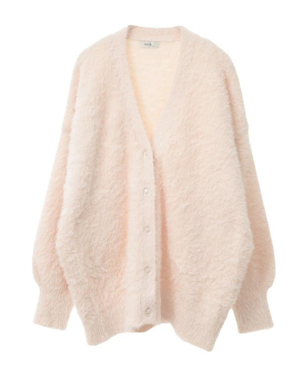 earth music&ecology ロングシャギーカーディガン Ivory