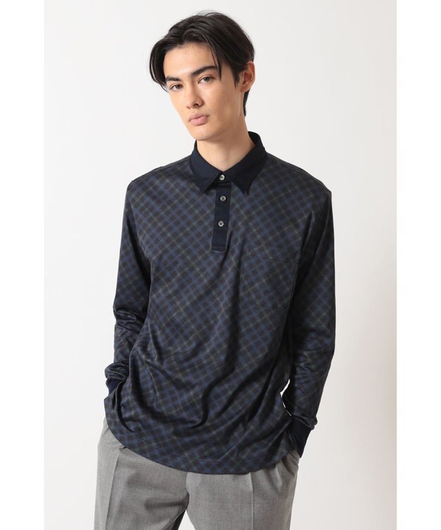 DAKS バイヤスチェック スムースポロ ブラック