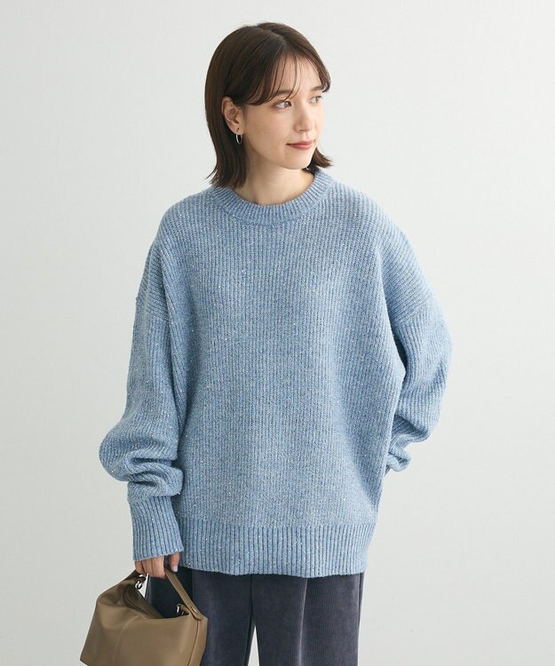 Green Parks ・Ｐｅｔｉｔ　Ｆｌｅｕｒ　ラメ＆スパンコールニット Blue