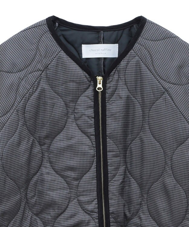 Green Parks 撥水加工　キルティングＺＩＰブルゾン Hounds Tooth