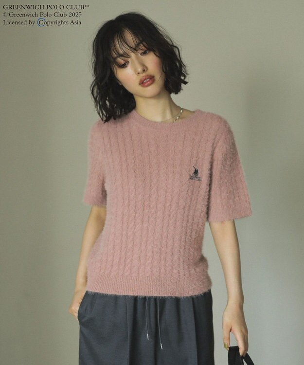 Green Parks ＧＲＥＥＮＷＩＣＨ　ＰＯＬＯ　ＣＬＵＢニットプルオーバー Pink