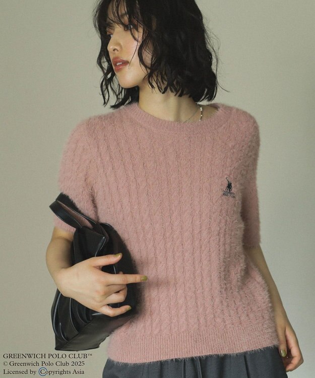 Green Parks ＧＲＥＥＮＷＩＣＨ　ＰＯＬＯ　ＣＬＵＢニットプルオーバー Pink