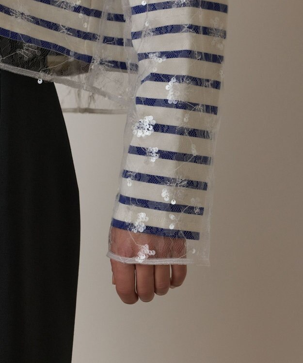 GRACE CONTINENTAL バスクボーダートップ ブルー