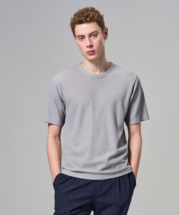 JOSEPH HOMME 【新色追加】メランジクロスジャージー　クルーネックカットソー ライトグレー系