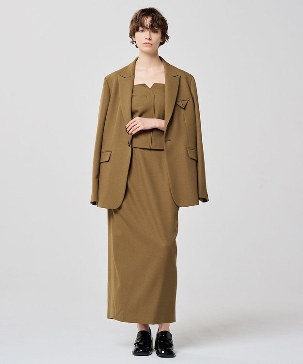 uncrave プレーンスーツ スカート（uncrave WHITE） ブラウンカーキ