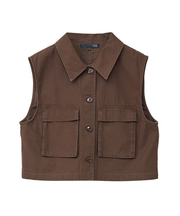 Green Parks ・ＳＵＧＡＲ　ＳＰＯＯＮ　ミリタリーショートベスト Brown