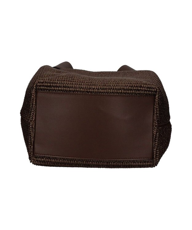 INTER-CHAUSSURES 【LORISTELLA】ワンハンドル異素材コンビネーション巾着バッグ ダークブラウンコンビ