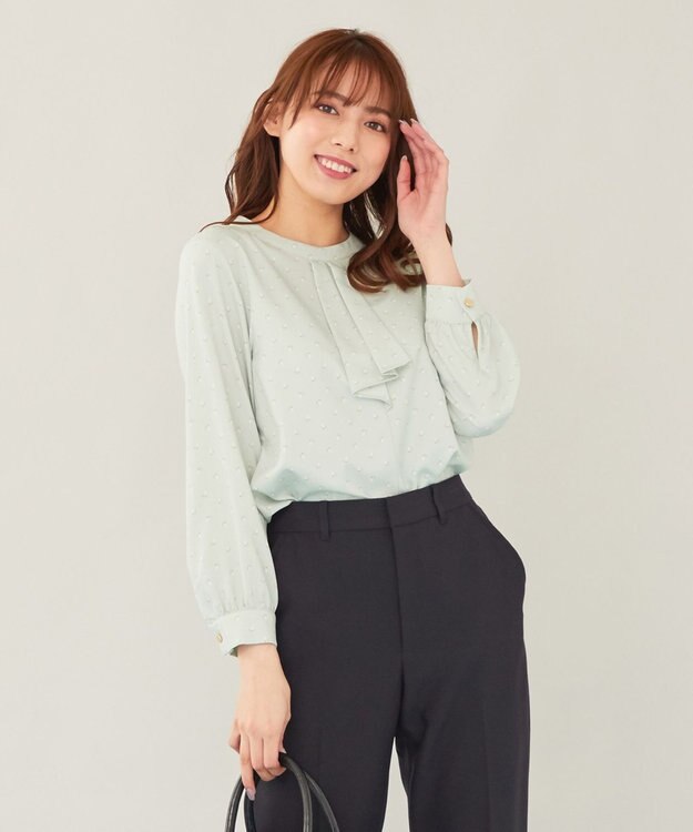 ANY SIS 【洗える】ボウタイ ブラウス ミント