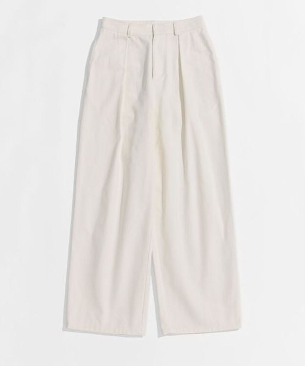 LENO ONE  FOWARD PLEATS CHINO TROUSERS ワンタックチノパンツ WHITE