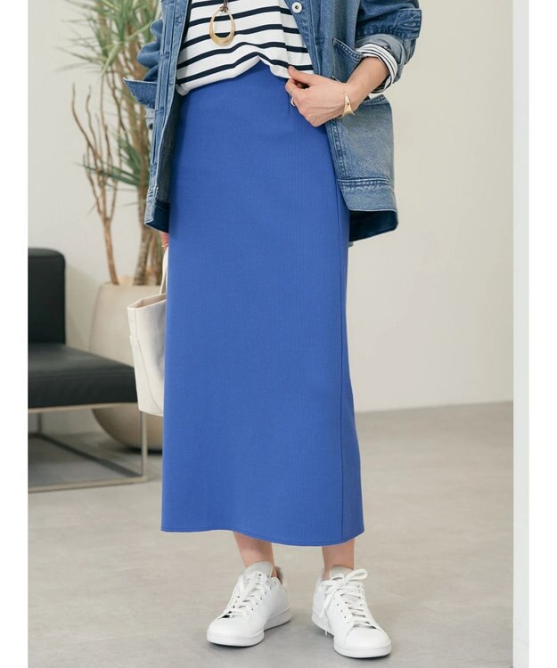 AMERICAN HOLIC 針抜きリブタイトスカート Blue