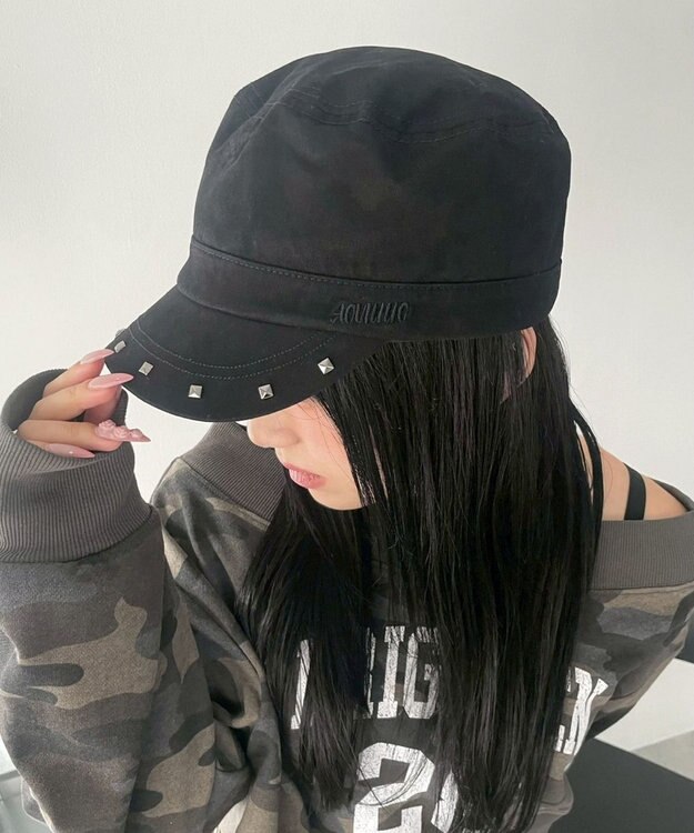 WEGO スタッズワークキャップ ブラック