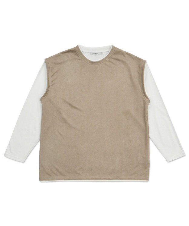 WEGO フェイクスウェードベストT（LS） ライトグレー