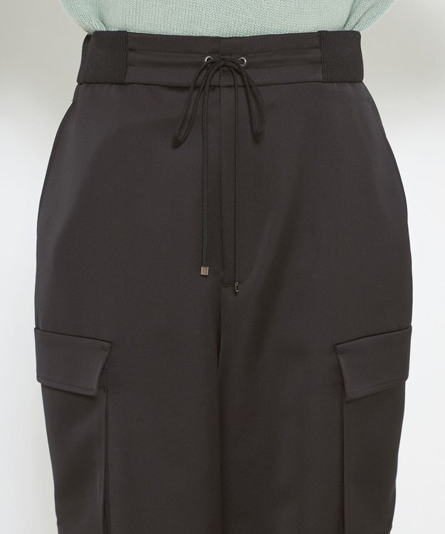 uncrave 【洗濯機洗い可】サテン イージーカーゴパンツ（uncrave WHITE） ブラック