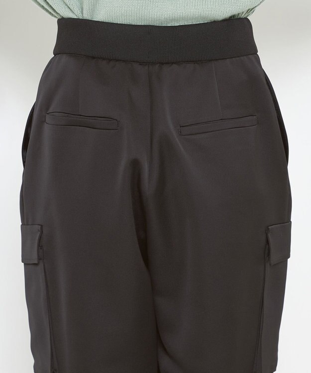 uncrave 【洗濯機洗い可】サテン イージーカーゴパンツ（uncrave WHITE） ブラック