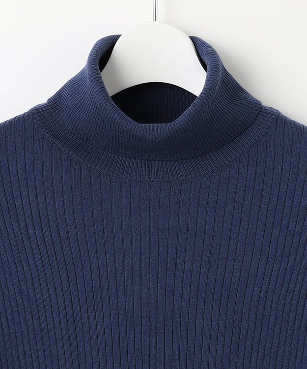 自由区 L 【WEB限定/セット着用可】セミウーステッド タートルネック ブルー系