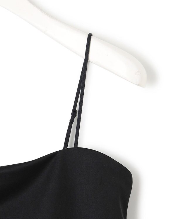 ICB L 【接触冷感・UVケア・速乾・洗える】カップ付きサテンキャミソール ブラック系