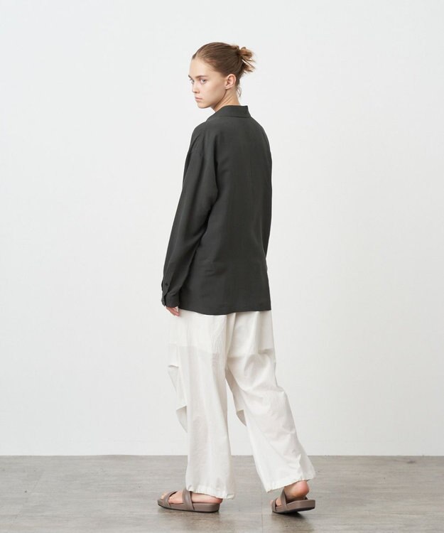 ATON KYOTO TSURIZOME SILK | オーバーサイズシャツ - UNISEX CHARCOAL GRAY