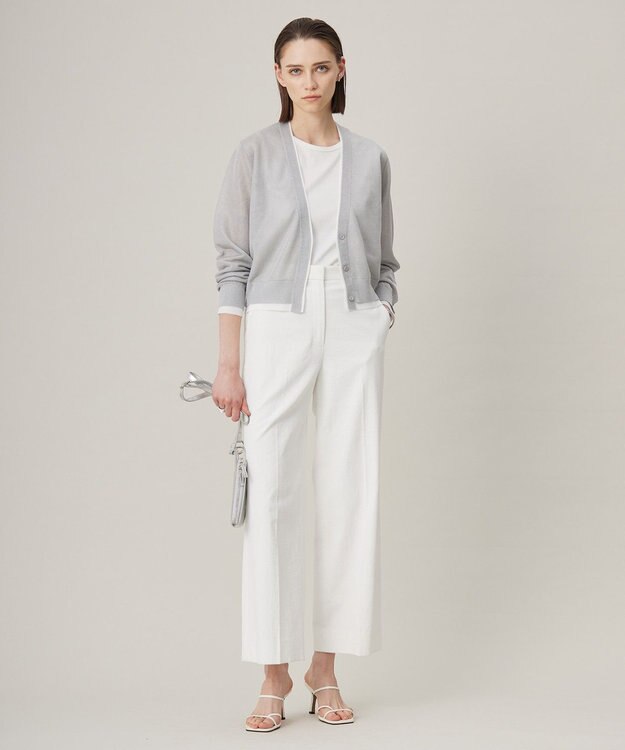 ICB 【接触冷感・UVカット・透け防止・吸水速乾・洗える】 シェルタリングドライオックス ワイドパンツ オフホワイト系