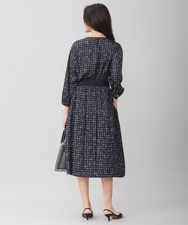 自由区 L 【セットアップ対応・洗える】スクラッチチェックプリント ブラウス ネイビー系5