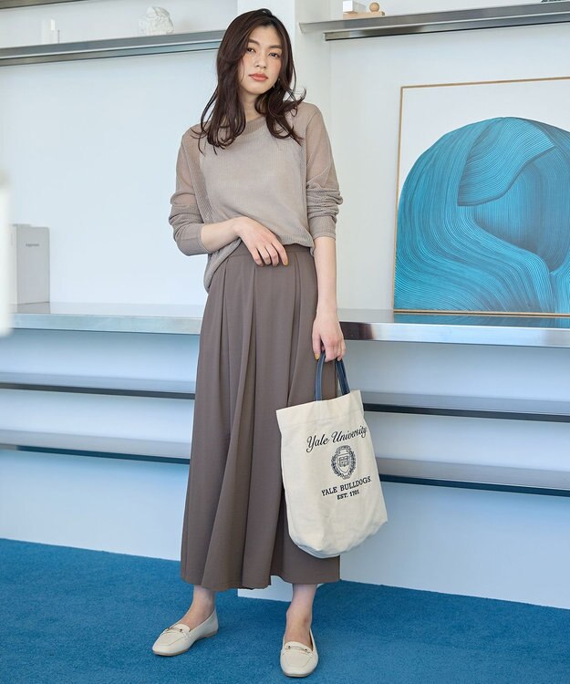 ANY 【アンチピリング】メッシュニットプルオーバー サンドベージュ