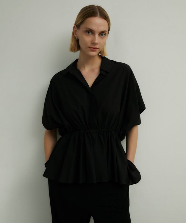 BEIGE， LUCILLE / ペプラムブラウス Black